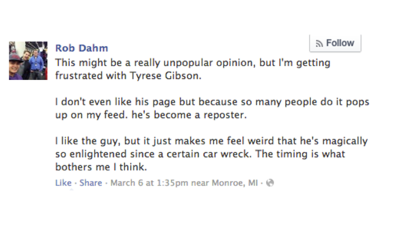 Illustration for article titled Tyrese Gibson Is Hugely Pissed About Maybe Not Being Inspirational